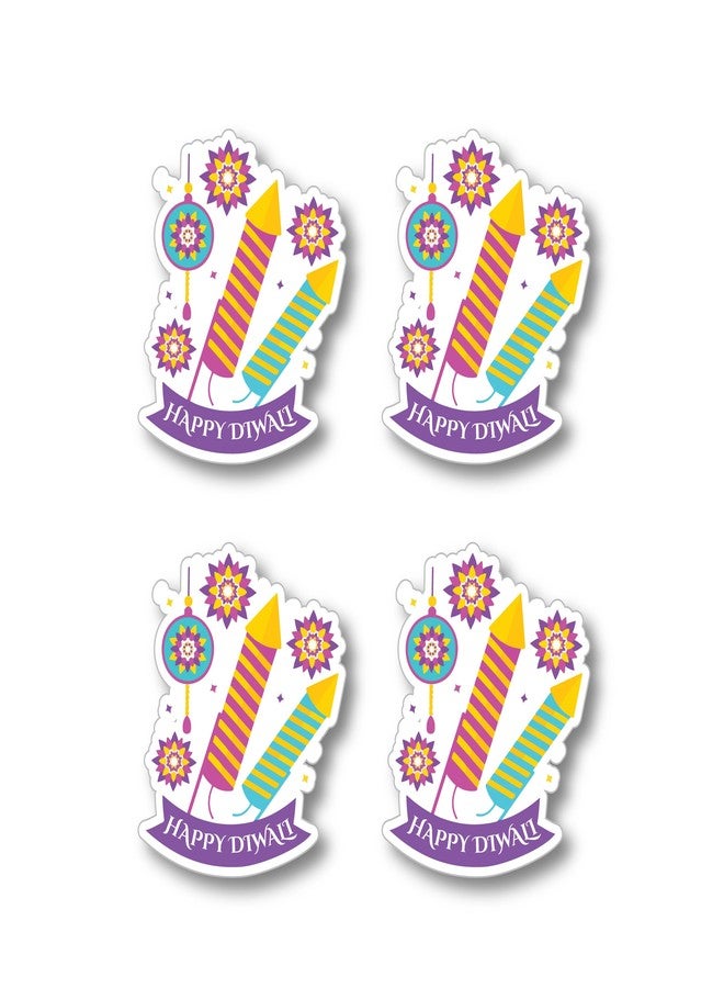 D2C Happy Diwali Firecracker Stickers 1.9x1.6 Inches | Vibrant Custom Motif, Eco-Friendly Paper | Pack of 112 for Scrapbook, Gift Wrap, Card Decor & Party Favors - Image 1